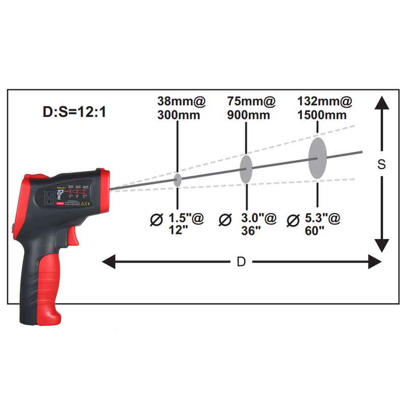 Professional Industrial Non-Contact Infrared Thermometer Black/Red 20.00 X 6.00 X 12.50cm - Image 1