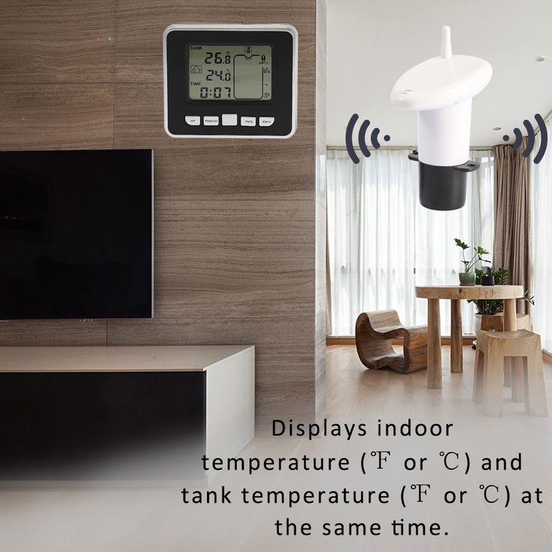 ماركة غير محددة - جهاز استشعار وقياس مستوى العمق بالموجات فوق الصوتية مع شاشة عرض LCD أبيض/ أسود 16.50 X 10.50 X 11.00سم - Image 1
