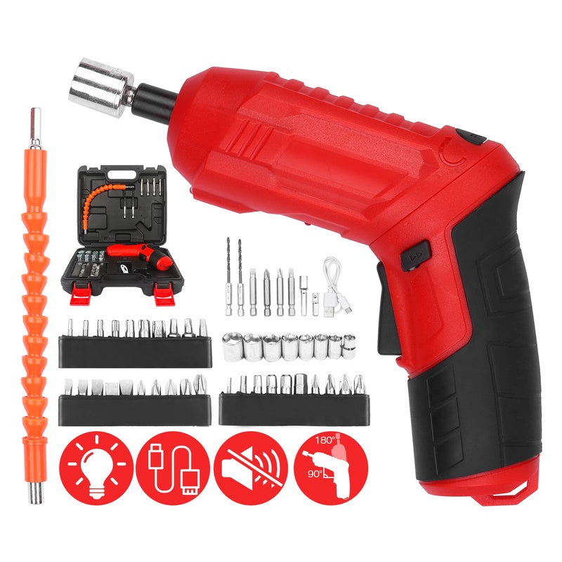 Generic 47Piece Electric Screwdriver Set With Carry Box Red 24.50 X 7.50 X 23.00cm  - Image 3