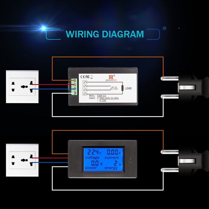 مقياس جهد كهربائي متعحدد الوظائف مزود بشاشة رقمية أسود 11.00 X 3.50 X 7.00سم - Image 2