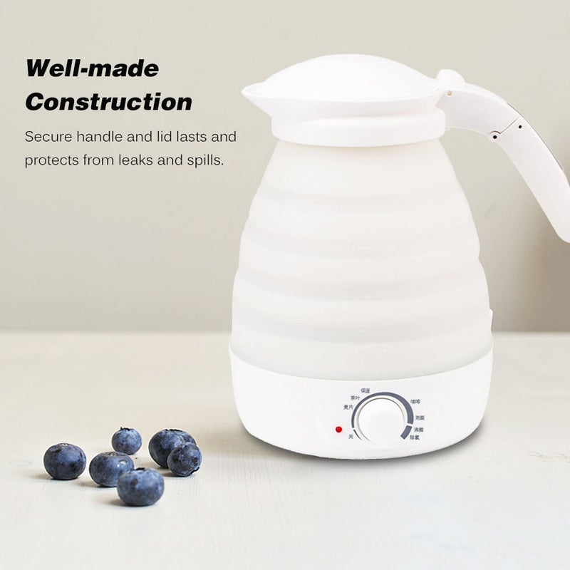 غلاية كهربائية محمولة للسفر مع إمكانية التحكم في درجة الحرارة لتسخين المياه وتدفئتها أبيض 16.20 X 10.00 X 12.50سم - Image 2