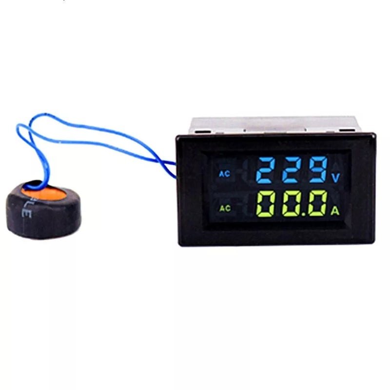 Double Digital LCD Display Voltmeter And Ammeter Tester Black 8.10 X 4.30 X 4.40cm - Image 1