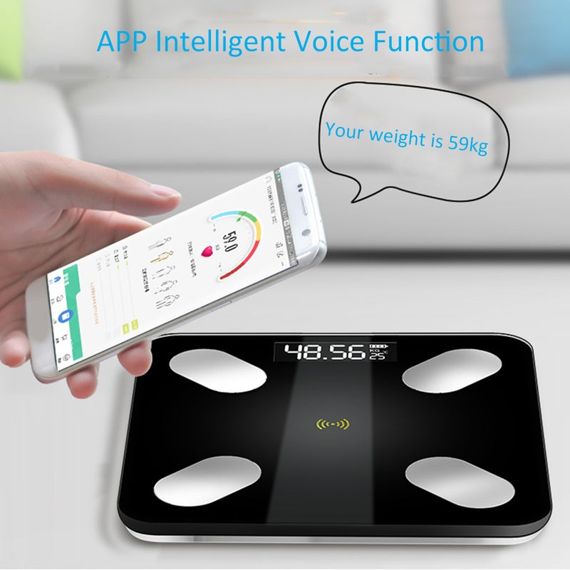 Multi-Functional Intelligent BT4.0 Electronic Digital Body Weight Scale with Smartphone App Black 29.50 X 5.00 X 29.50cm - Image 2