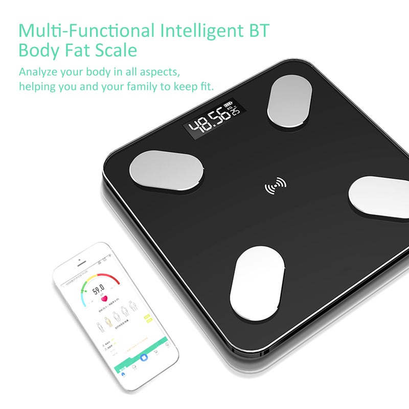 Multi-Functional Intelligent BT4.0 Electronic Digital Body Weight Scale with Smartphone App Black 29.50 X 5.00 X 29.50cm - Image 5