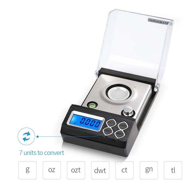 High Precision Professional Digital Milligram Scale Black/Silver 16.00 X 7.00 X 10.00cm - Image 5