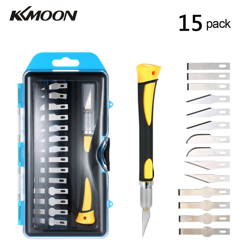 KKmoon Engraving Craft Pen Tools With 14 Blades And Safety Cap Multicolor 22.00 X 3.00 X 10.80cm  - Image 1