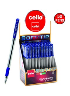 Cello 50-Piece Ball Pen Soft-Tip  Set Blue 