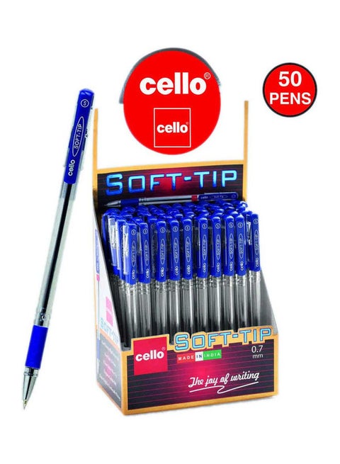 50-Piece Ball Pen Soft-Tip  Set Blue