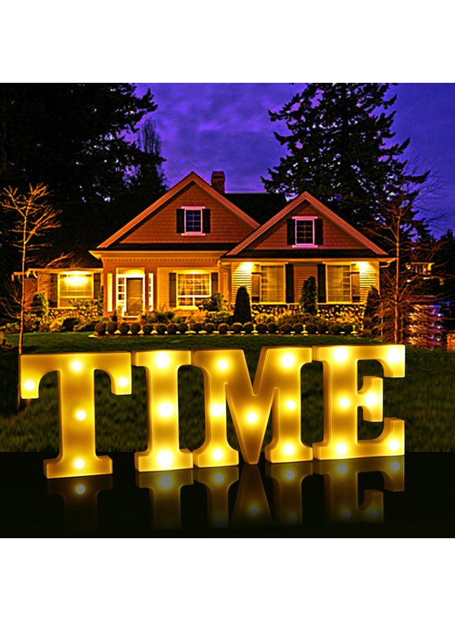 Alphabet Letter LED Night Light Lamp Outdoor Home Club Wedding Party Wall Decor Yellow 16x14x3cm - Image 2