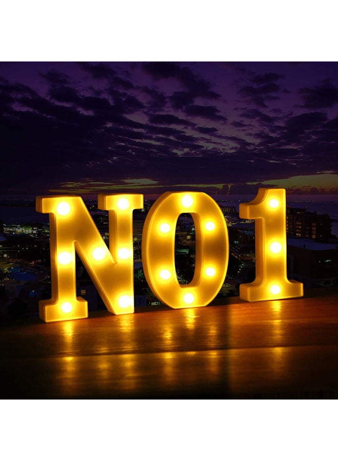 Alphabet Letter LED Night Light Lamp Outdoor Home Club Wedding Party Wall Decor Yellow 16x14x3cm - Image 4