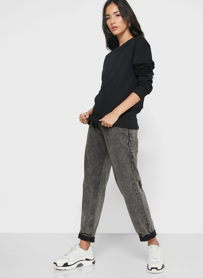 Ginger Basics - Essential Crew Neck Sweatshirt Black - Image 1