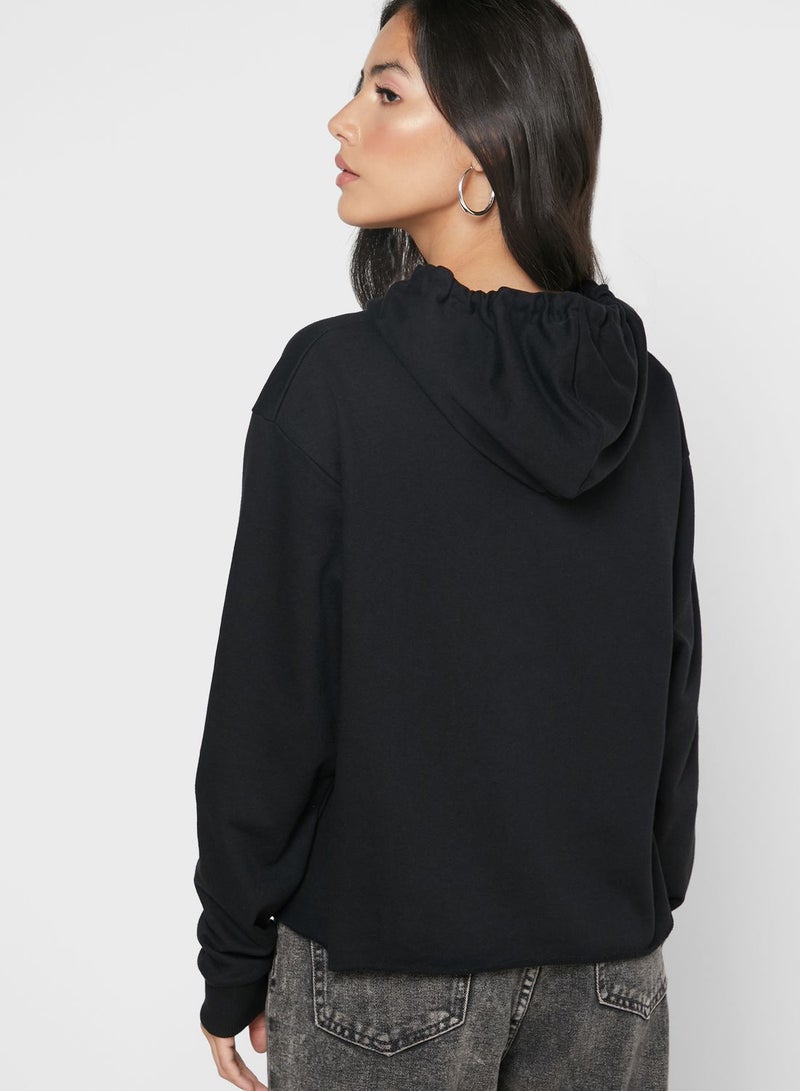 Ginger Basics - Raw Hem Hoodie Black - Image 1