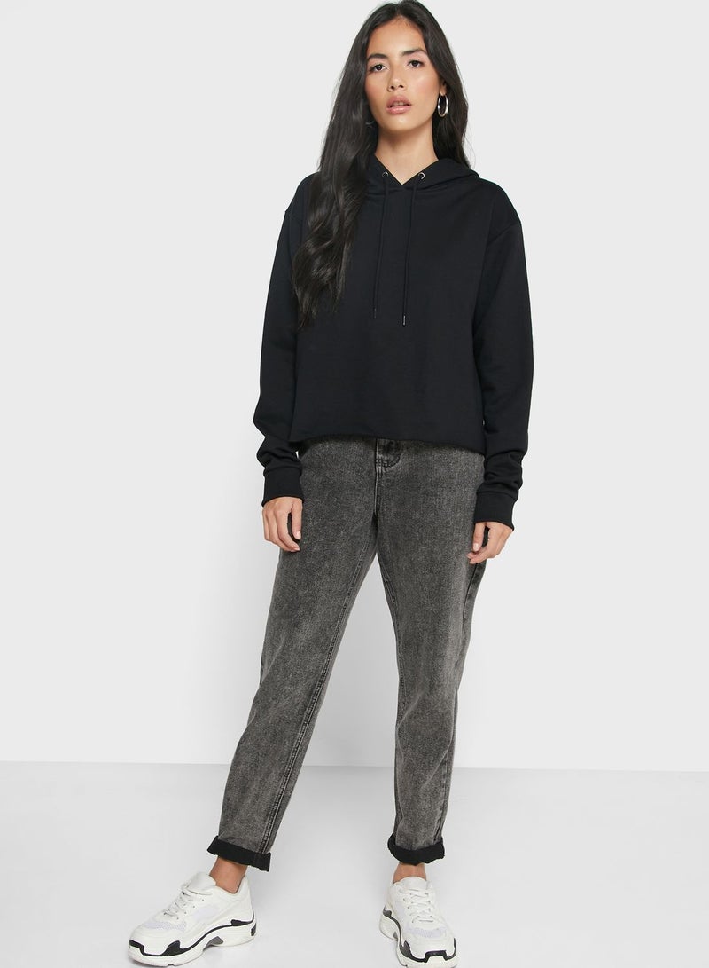 Ginger Basics - Raw Hem Hoodie Black - Image 1