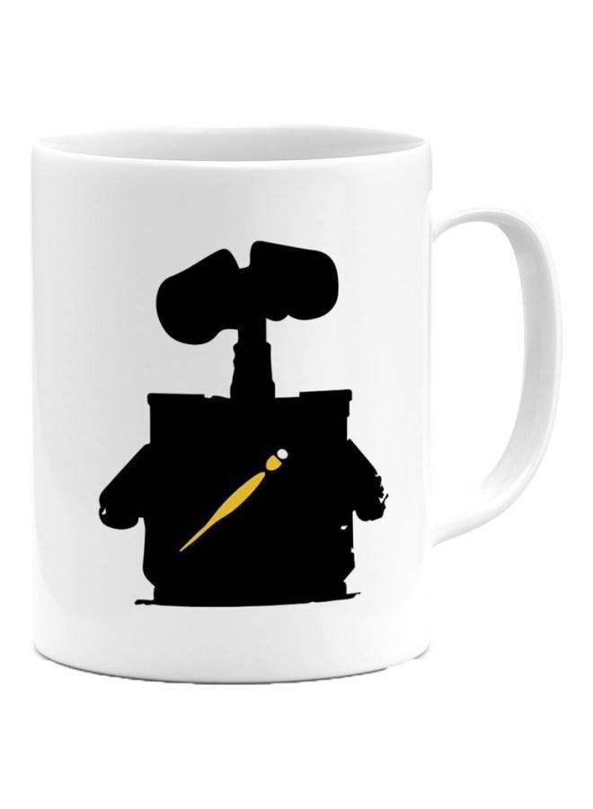 LOUD UNIVERSE Printed Ceramic Coffee Mug White/Black/Yellow 