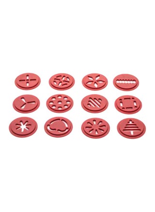 12-Piece Spritz Cookie Press Set Red 5.9x2.6x13.2inch - v1603902568/N19559034A_1