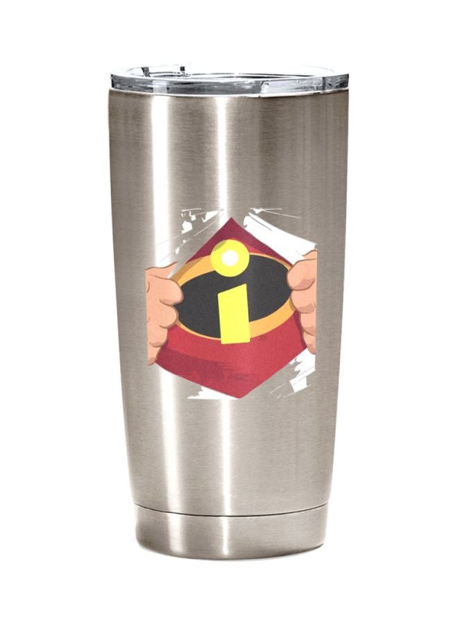 LOUD UNIVERSE The Incredibles Logo Printed Travel Tumbler Silver/Red/Black 12x8x8cm 