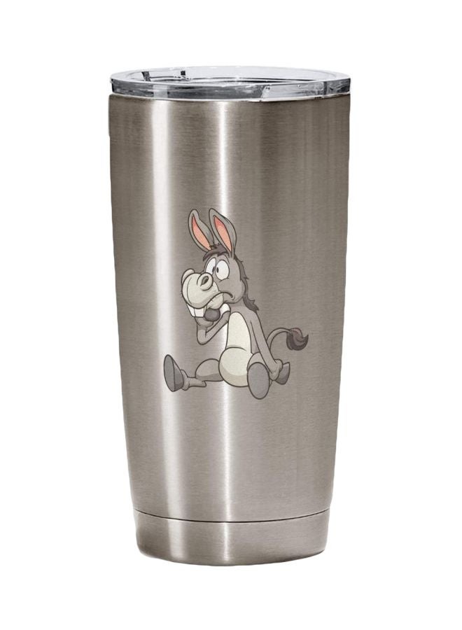 LOUD UNIVERSE Donkey Printed Travel Tumbler Silver/Grey 12x8x8cm  - Image 1