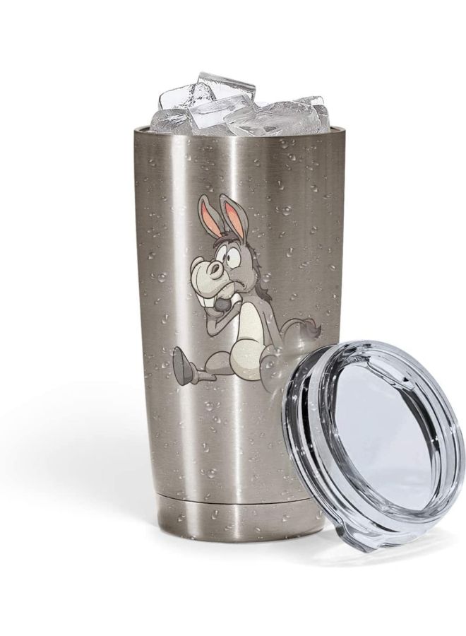 LOUD UNIVERSE Donkey Printed Travel Tumbler Silver/Grey 12x8x8cm  - Image 2