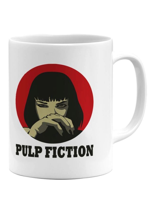 LOUD UNIVERSE Pulp Fiction Printed Coffee Mug White/Red/Black 10x8x8cm 