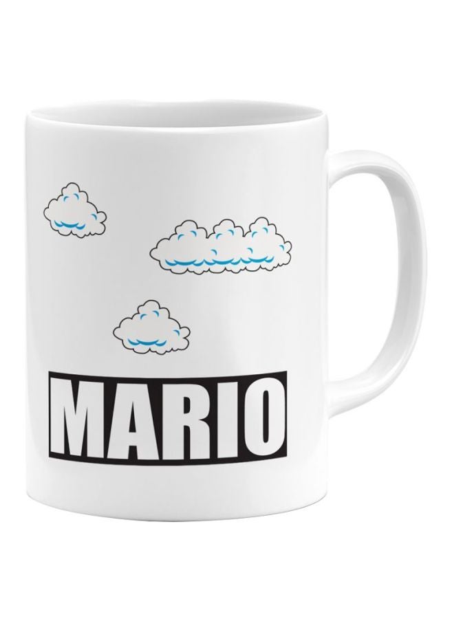 LOUD UNIVERSE Mario Printed Ceramic Coffee Mug White/Black/Blue 