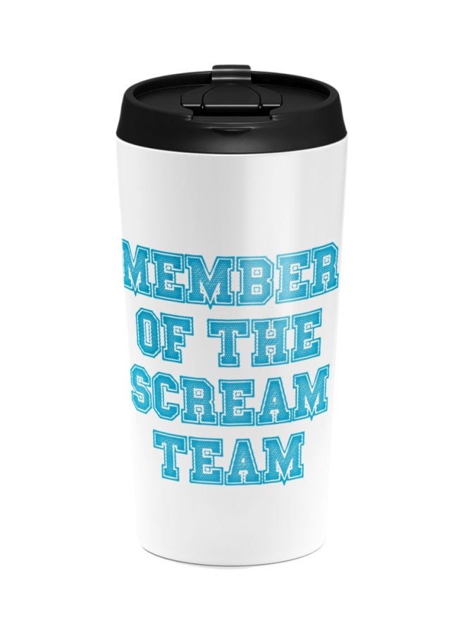 LOUD UNIVERSE Member Of The Scream Team Printed Stainless Steel Travel Mug White/Black/Blue 