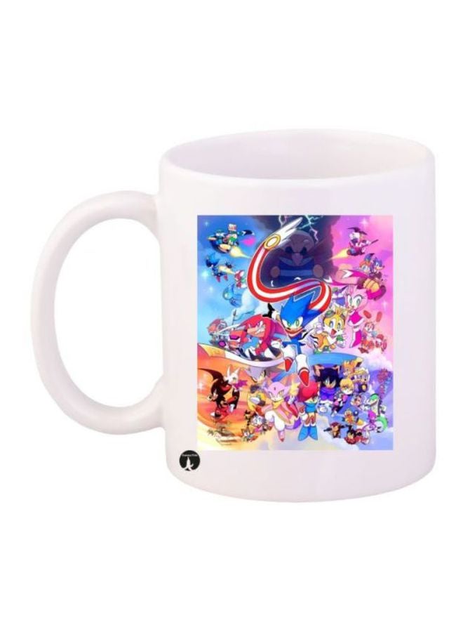 Sonic Printed Coffee Mug White/Blue/Red