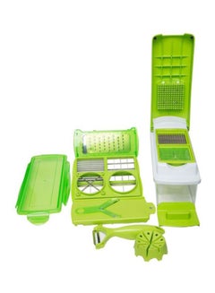 11-Piece Fruit And Vegetable Chopper And Slicer Set Green/White 1500ml - v1603902777/N14347426A_1