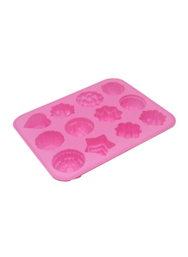 12 Cavity Silicone Cake Mould Pink 21x16x3cm - v1603902820/N27729996A_1