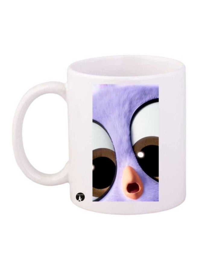BP Angry Bird Printed Coffee Mug White/Purple/Brown