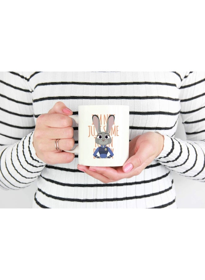 LOUD UNIVERSE Token Bunny Zootopia Printed Ceramic Coffee Mug White/Brown/Orange  - Image 2