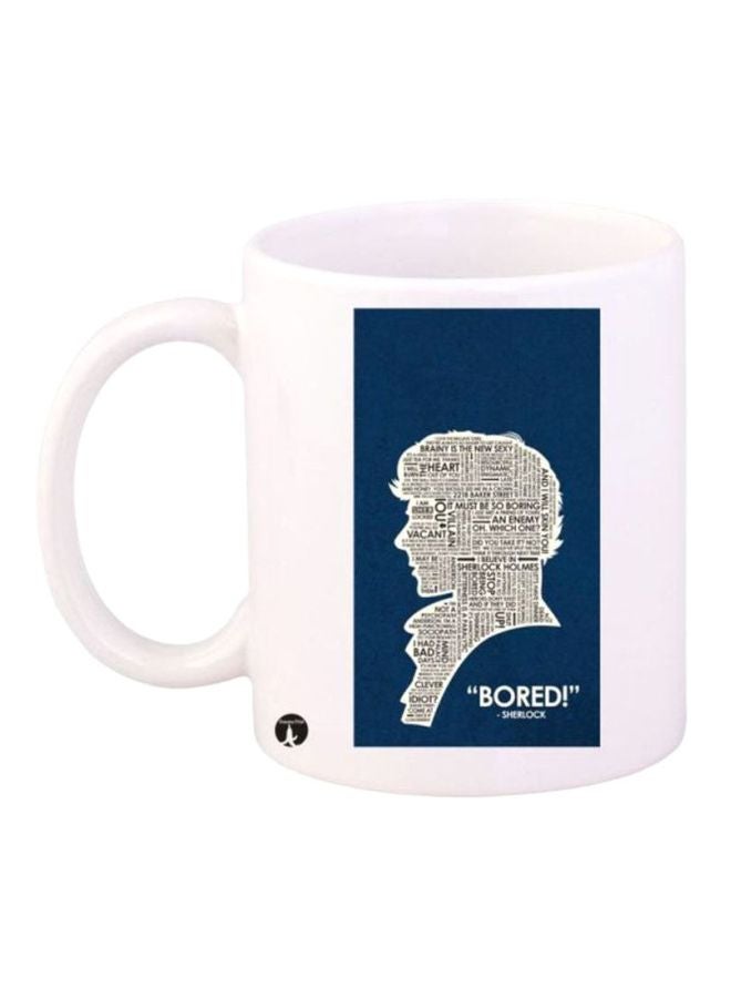 BP Sherlock Printed Coffee Mug White/Blue/Black