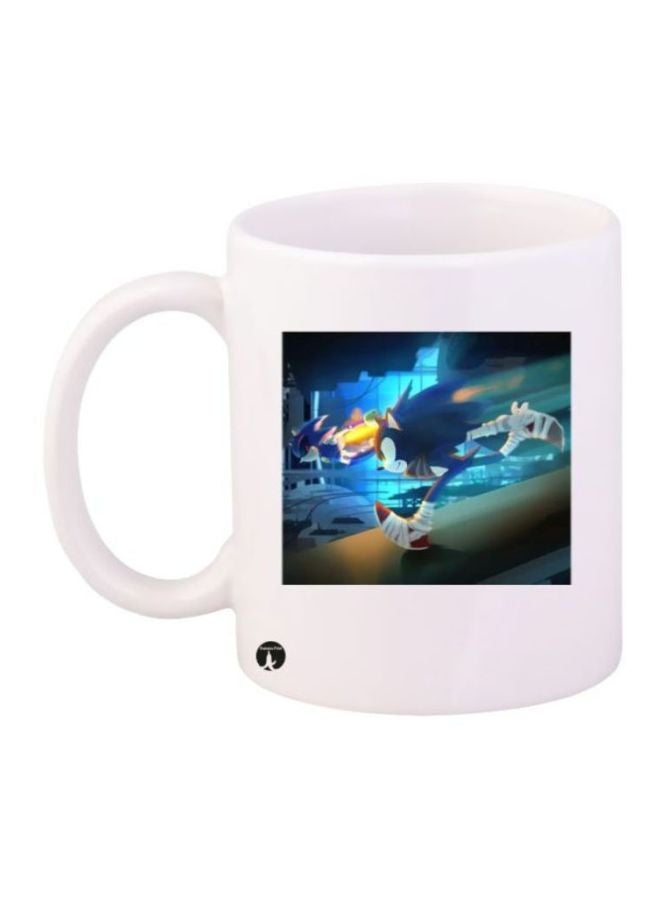 BP Sonic Hedgehog Printed Coffee Mug White/Blue/Black