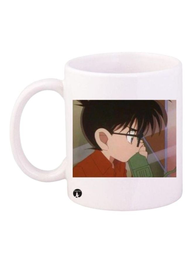Detective Conan Printed Coffee Mug Black/Beige/Red
