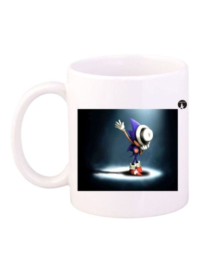 مج قهوة بطبعة من فيلم "Sonic the Hedgehog" أبيض / أسود / أزرق