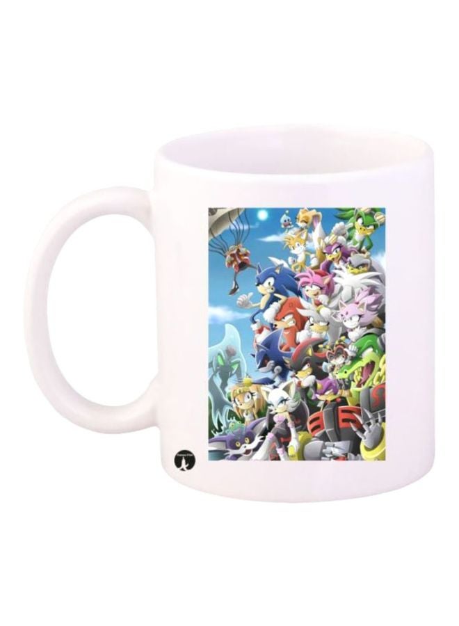 بي بي مج قهوة بطبعة شخصيات فيلم Sonic أبيض/أزرق/أصفر