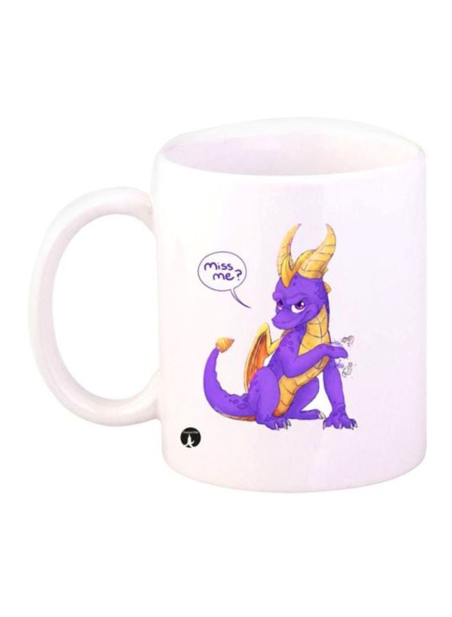 مج قهوة بطبعة مستوحاة من لعبة "Sypro" أبيض/أرجواني/أصفر