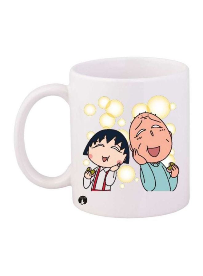 Chibi Maruko Printed Coffee Mug White/Blue/Black