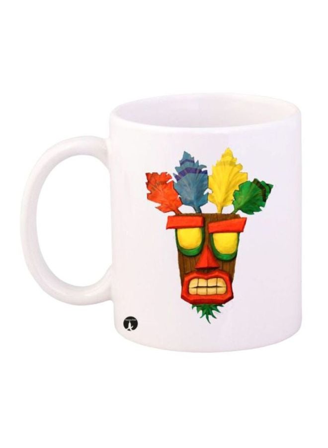 Crash Printed Coffee Mug White/Red/Yellow