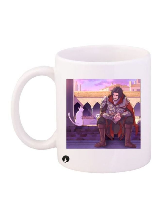 مج قهوة بطبعة مستوحاة من لعبة الفيديو "Assassin's Creed" أبيض/بنفسجي/أحمر