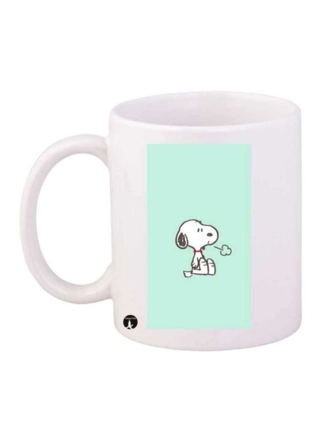 BP Snoopy Printed Coffee Mug White/Green/Black