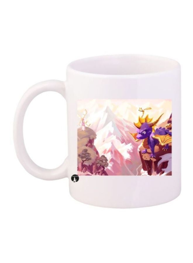 Game Spyro Character Printed Coffee Mug White/Brown/Purple