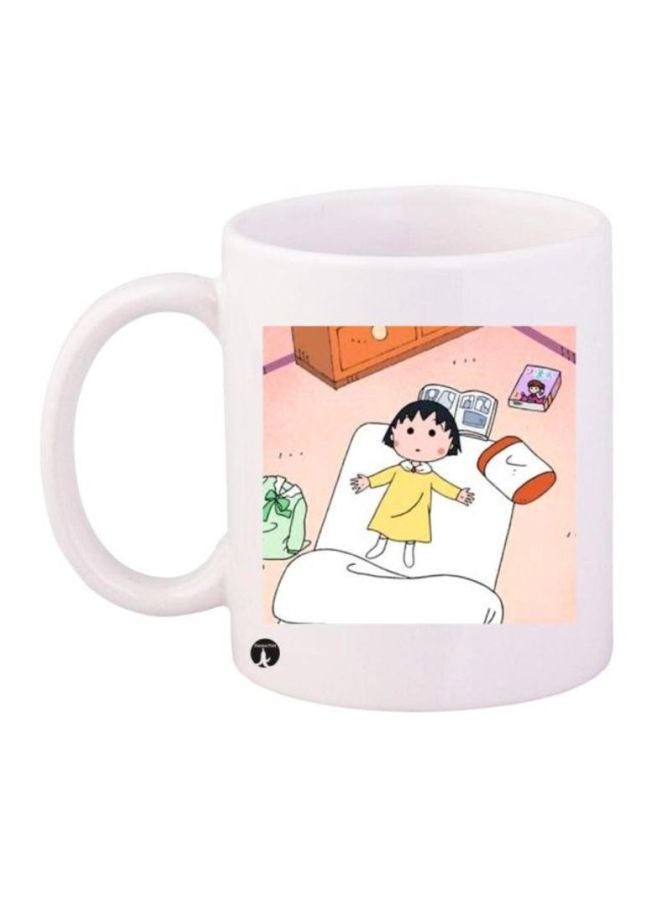 BP Chibi Maruko Chan Printed Coffee Mug White/Pink/Yellow 