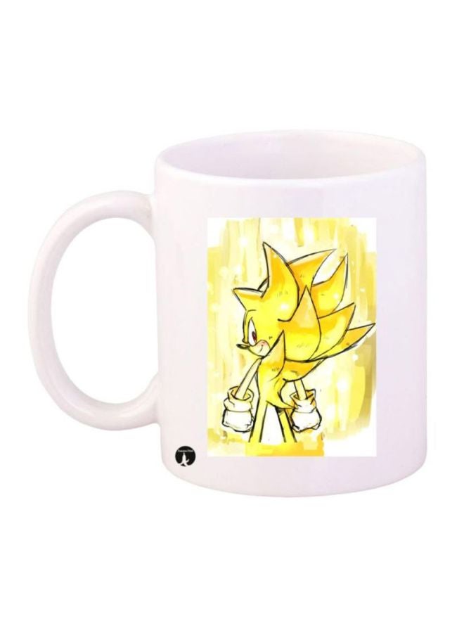 BP Sonic Video Game Printed Coffee Mug White/Yellow
