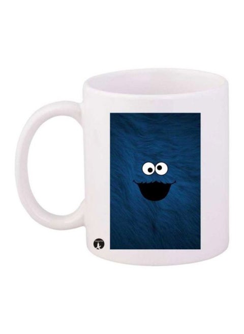 Cookie Monster Video Game Printed Coffee Mug White/Blue