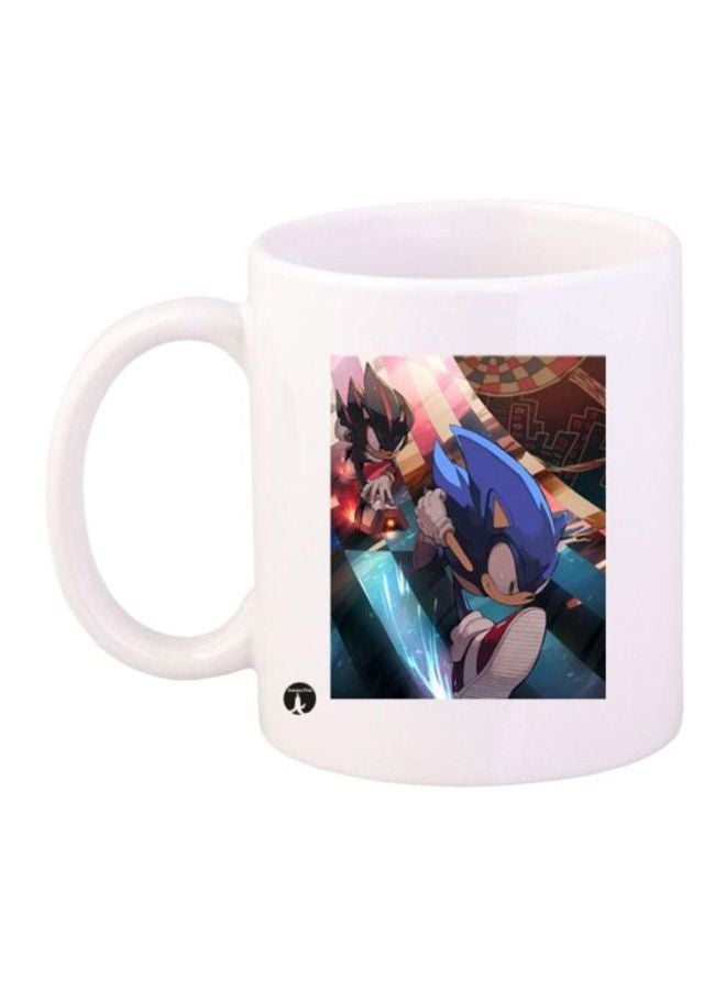 بي بي مج قهوة بطبعة من لعبة الفيديو "Sonic" أبيض/أزرق/بني