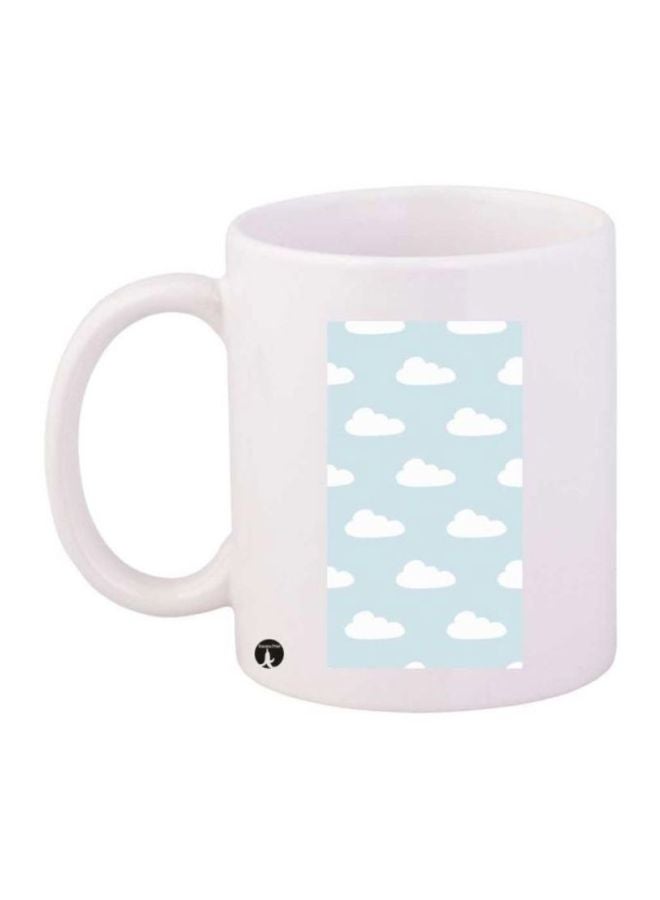 Clouds Printed Coffee Mug White/Blue