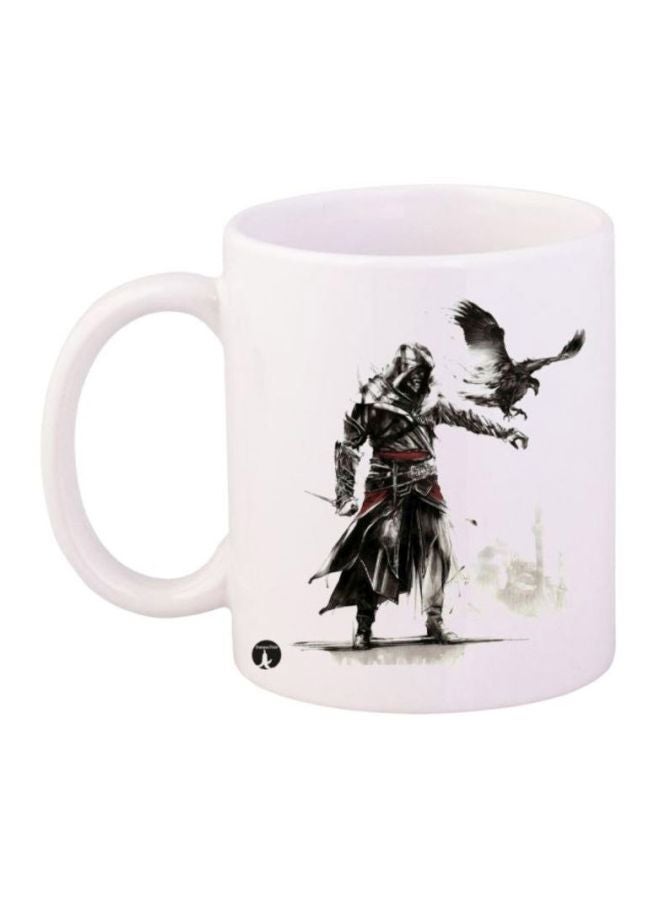 بي بي كوب بطباعة تمثل لعبة الفيديو Assassin's Creed أبيض/أسود/رمادي