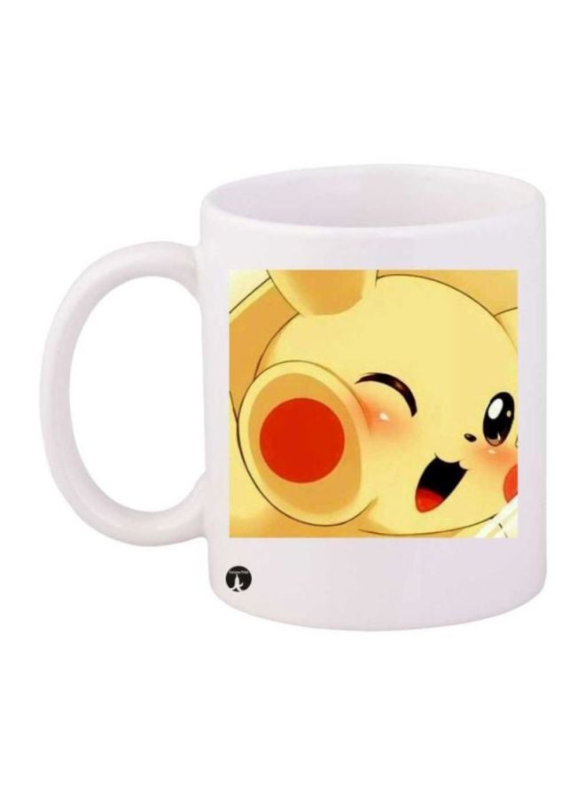BP Durable Heat-Resistant Thick Wall Designed Ergonomic Handled Pokemon Printed Mug White/Yellow/Red