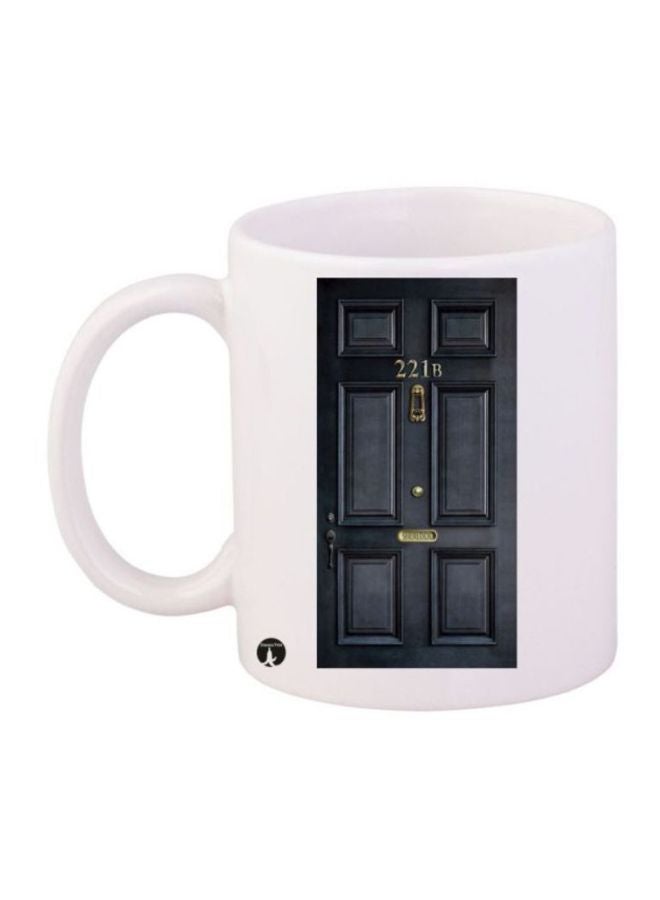 بي بي مج قهوة بطبعة شخصية شيرلوك أبيض/أسود/ذهبي