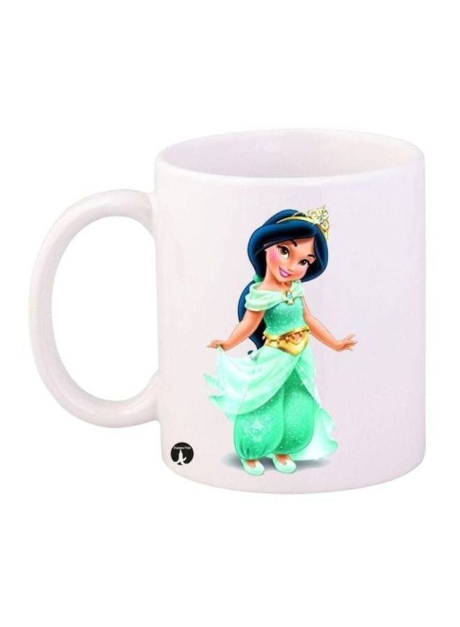 مج قهوة مطبوع بإحدى شخصيات أفلام ديزني أبيض/أخضر/أزرق